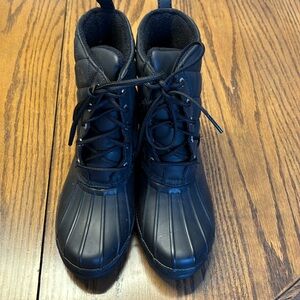 Sperry black quilted duck boots